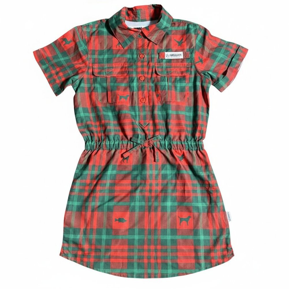 Magellan Outdoors Women’s Dress Laguna Madre Plaid Red/Green Holiday XS NEW